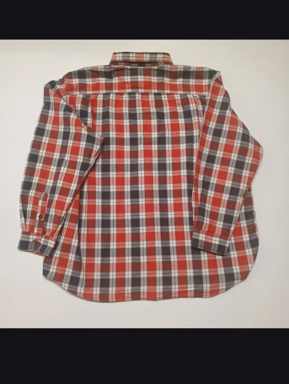 Carhartt Mens 2XL Orange Red and Gray Plaid Button-Down Shirt - Picture 6 of 8